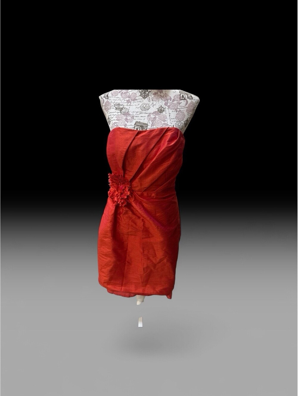 VTG NWT Jim Hjelm Strapless Mini Party Dress, Flower Accent Sunset Size 14